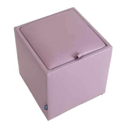 Taburet Box, mov, imitatie piele, 41x37x37 cm - imagine 2