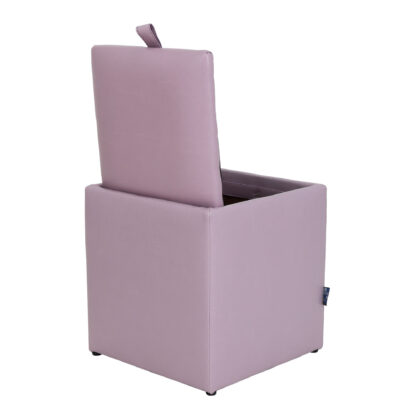 Taburet Box, mov, imitatie piele, 41x37x37 cm - imagine 4