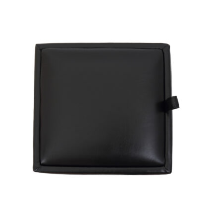 Taburet Box, negru, imitatie piele, 41x37x37 cm - imagine 3