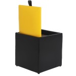 Taburet Box, negru-galben, imitatie piele, 41x37x37 cm - imagine 3
