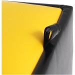 Taburet Box, negru-galben, imitatie piele, 41x37x37 cm - imagine 2
