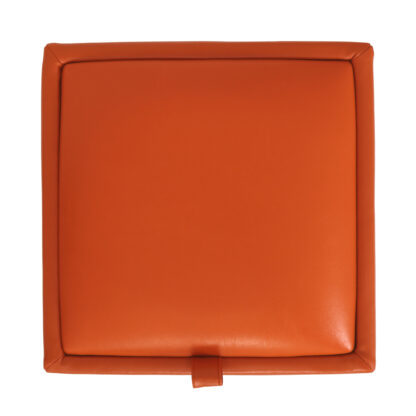 Taburet Box, portocaliu, imitatie piele, 41x37x37 cm - imagine 4