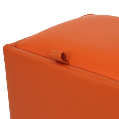 Taburet Box, portocaliu, imitatie piele, 41x37x37 cm - imagine 5