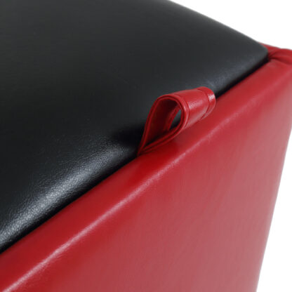 Taburet Box, rosu-negru, imitatie piele, 41x37x37 cm - imagine 4