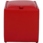 Taburet Box, rosu, imitatie piele, 41x37x37 cm - imagine 2