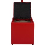 Taburet Box, rosu, imitatie piele, 41x37x37 cm - imagine 3