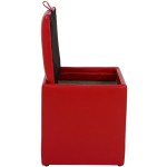 Taburet Box, rosu, imitatie piele, 41x37x37 cm - imagine 4