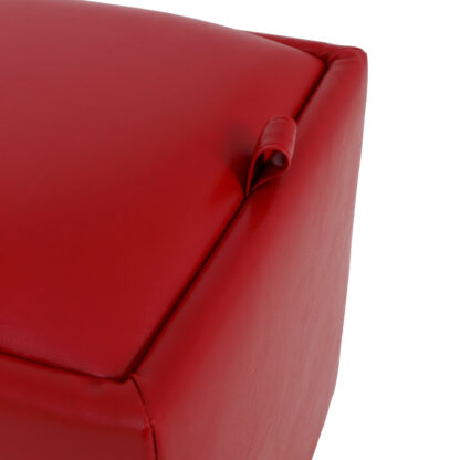 Taburet Box, rosu, imitatie piele, 41x37x37 cm - imagine 7