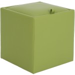 Taburet Box, verde, imitatie piele, 41x37x37 cm - imagine 2
