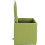 Taburet Box, verde, imitatie piele, 41x37x37 cm - imagine 5