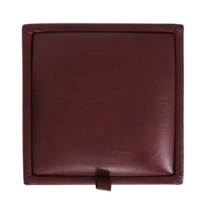 Taburet Box, visiniu, imitatie piele, 41x37x37 cm - imagine 5