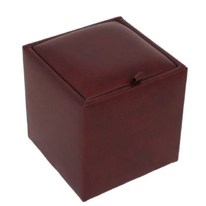 Taburet Box, visiniu, imitatie piele, 41x37x37 cm
