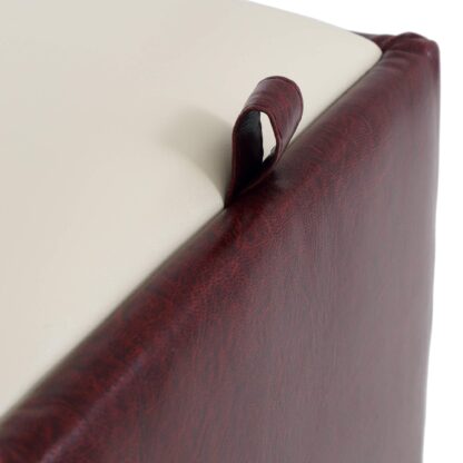 Taburet Box, visiniu-crem, imitatie piele, 41x37x37 cm - imagine 4