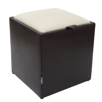 Taburet Box, wenge-crem, imitatie piele, 41x37x37 cm