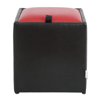 Taburet Box, wenge-rosu, imitatie piele, 41x37x37 cm - imagine 2