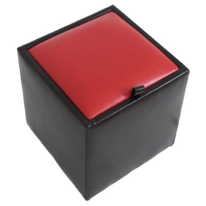 Taburet Box, wenge-rosu, imitatie piele, 41x37x37 cm - imagine 3