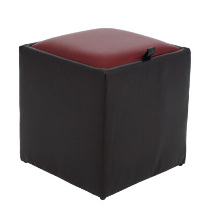 Taburet Box, wenge-visiniu, imitatie piele, 41x37x37 cm