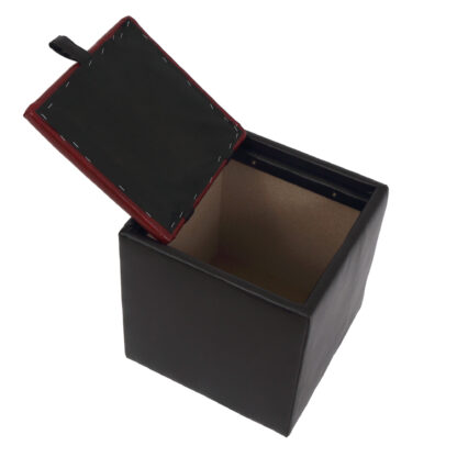 Taburet Box, wenge-visiniu, imitatie piele, 41x37x37 cm - imagine 5