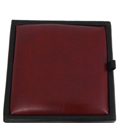 Taburet Box, wenge-visiniu, imitatie piele, 41x37x37 cm - imagine 4