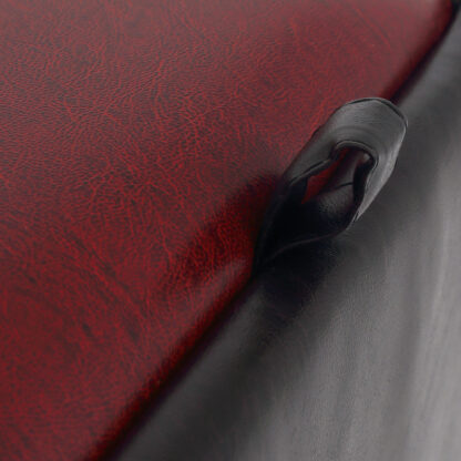 Taburet Box, wenge-visiniu, imitatie piele, 41x37x37 cm - imagine 3