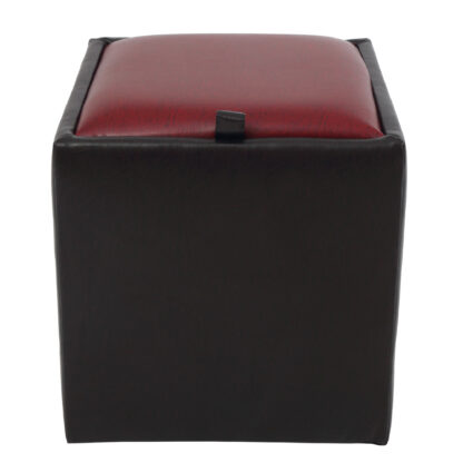 Taburet Box, wenge-visiniu, imitatie piele, 41x37x37 cm - imagine 2