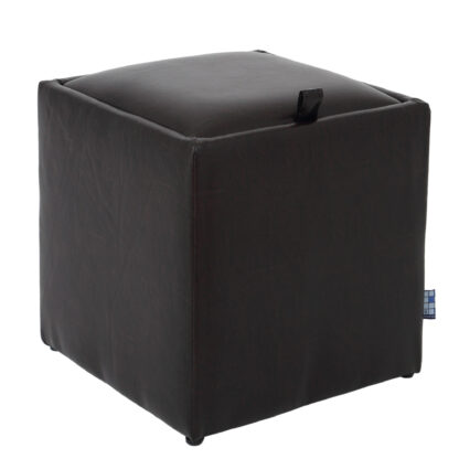 Taburet Box, wenge, imitatie piele, 41x37x37 cm