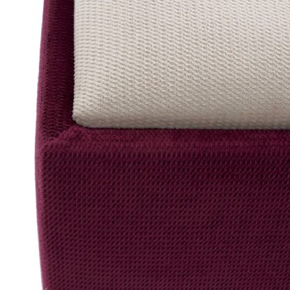 Taburet Box, corp mov, capac crem, stofa, 41x37x37 cm - imagine 4