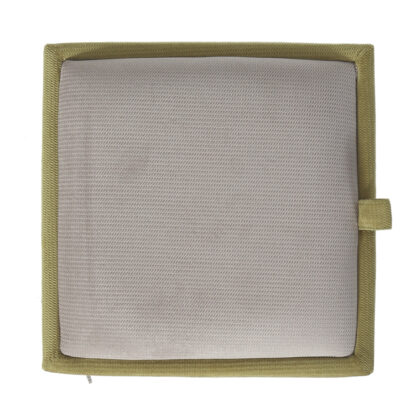 Taburet Box, corp verde, capac crem, stofa, 41x37x37 cm - imagine 2