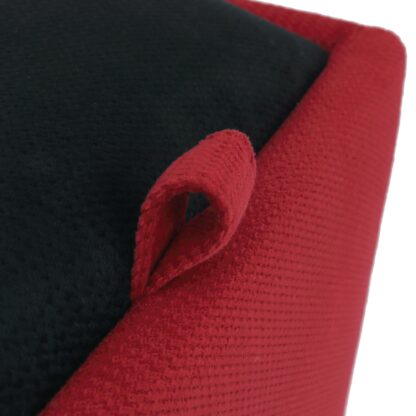 Taburet Box, corp rosu, capac negru, stofa, 41x37x37 cm - imagine 5