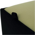 Taburet Box, corp negru, capac verde, stofa, 41x37x37 cm - imagine 3