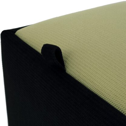 Taburet Box, corp negru, capac verde, stofa, 41x37x37 cm - imagine 3