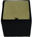 Taburet Box, corp negru, capac verde, stofa, 41x37x37 cm - imagine 4