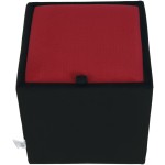 Taburet Box, corp negru, capac rosu, stofa, 41x37x37 cm - imagine 3