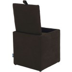 Taburet Box, maro, stofa D, 41x37x37 cm - imagine 3