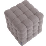Taburet Bump D, stofa gri deschis, 41x38x38 cm - imagine 3