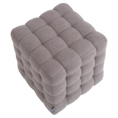 Taburet Bump D, stofa gri deschis, 41x38x38 cm - imagine 3