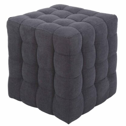 Taburet Bump D, stofa gri inchis, 41x38x38 cm