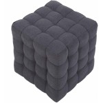 Taburet Bump D, stofa gri inchis, 41x38x38 cm - imagine 5