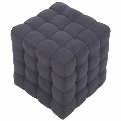 Taburet Bump D, stofa gri inchis, 41x38x38 cm - imagine 5