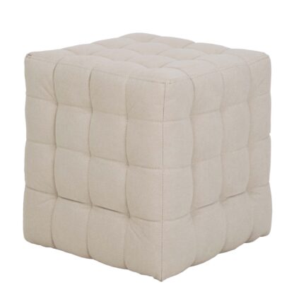Taburet Bump D, stofa crem, 41x38x38 cm