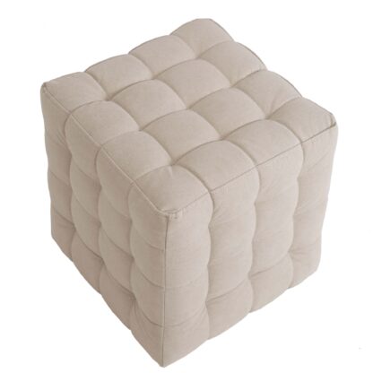 Taburet Bump D, stofa crem, 41x38x38 cm - imagine 5