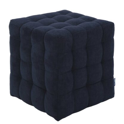 Taburet Bump D, stofa albastru, 41x38x38 cm