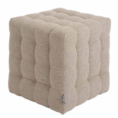 Taburet Bump G, stofa crem, 41x38x38 cm