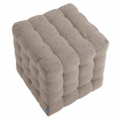 Taburet Bump G, stofa crem, 41x38x38 cm - imagine 4
