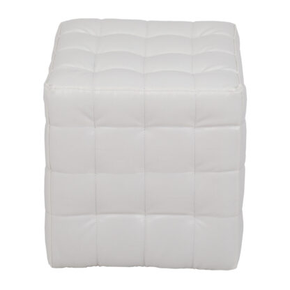 Taburet Bump, imitatie piele alb, 41x38x38 cm - imagine 4
