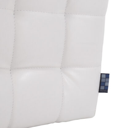 Taburet Bump, imitatie piele alb, 41x38x38 cm - imagine 3