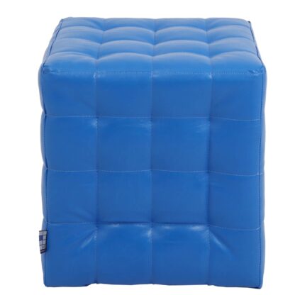 Taburet Bump, imitatie piele albastru, 41x38x38 cm - imagine 4
