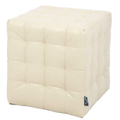 Taburet Bump, imitatie piele crem, 41x38x38 cm