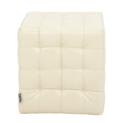 Taburet Bump, imitatie piele crem, 41x38x38 cm - imagine 3