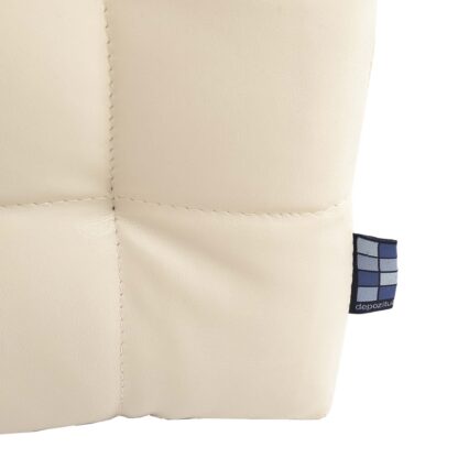 Taburet Bump, imitatie piele crem, 41x38x38 cm - imagine 2